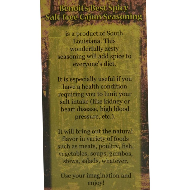 Benoits Best Spicy Salt-free Cajun Seasoning (20 OZ)