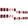 Vopintpy Wine Red Fall Press on Nails Short Thanksgiving Square