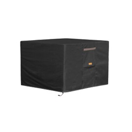 Garden Balsam Fire Pit Cover Square Waterproof 36" W x 36" D x 24" H Outdoor Firepit Table Cover Heavy Duty with PVC Coating,Patio Fire Pit Cover Fade Resistant for Square Fire Pit - Black
