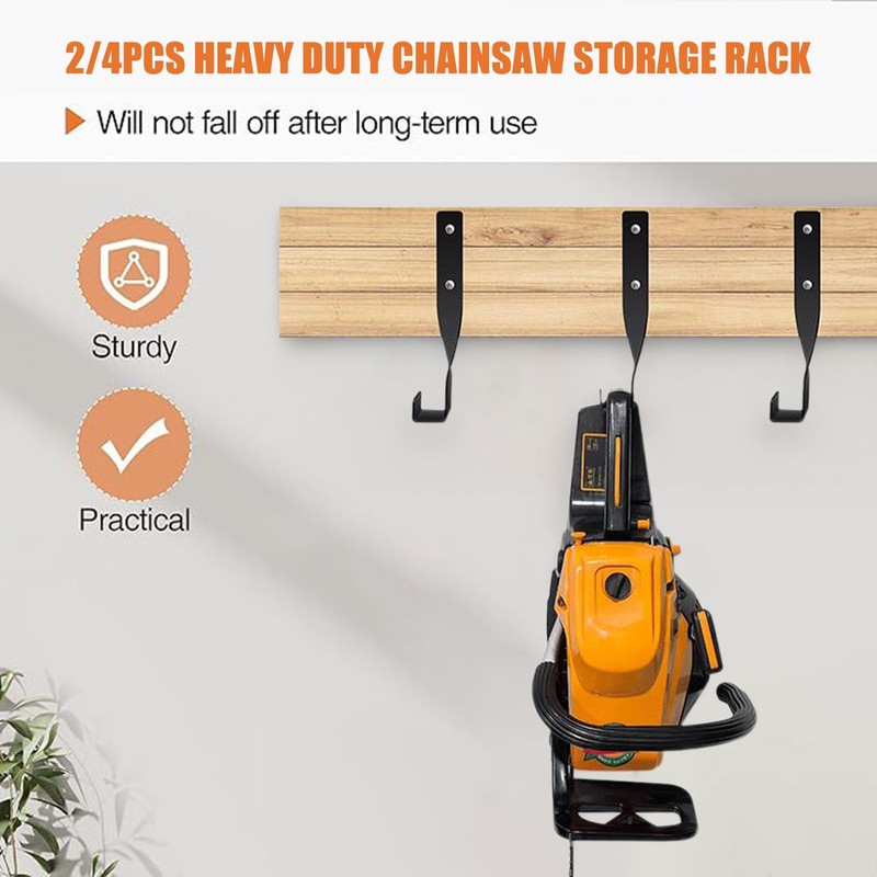 AMAMIA 4Pcs Chainsaw Holder Wall Mount,Weed Eater Hanger,String Trimmer Storger