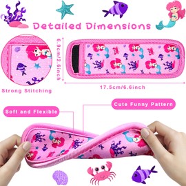 Amintiri Kids Neoprene Ice Pop Holder - 6 Piece Reusable Insulator Sleeves, Cute Freeze Pops Sleeves