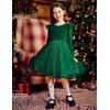 Arshiner Velvet Dress Girls Long Sleeve Tulle Dress Toddler Princess
