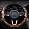 BANLIE Wood Grain Steering Wheel Cover Microfiber Leather Breathable Anti