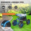 Garden Cart Rolling Workseat with Wheels, Gardening Stool for Planting,