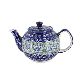 Blue Rose Polish Pottery Seaside Swirl Medium Teapot