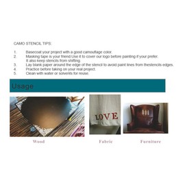 DIY Decorative Stencil Template for Scrapbooking Painting on Wall Furniture Crafts,Set of 6 (Leaf Flower)