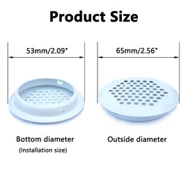 HDbonemu 40Pcs Circular Air Vents 2.1 Inch(53mm) Soffit Vents Stainless Steel Round Vent Mesh Hole Louver for Cabinets, Wardrobes, Shoe Cabinets, Sundry Cabinets and Honey Bee Hive Box (White)