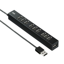 Sanwa Supply USB 2.0 Hub (10 Ports) USB-2H1001BKN Black