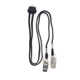 Honbay 6PCS Black Adjustable Napkin Lanyard Neck Strap with Metal Alligator Clip for Anyone Who Want to Keep Clothes Clean