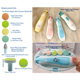 Nail File Replacement Pads 12 in 1- Baby Electric Nail Trimmer Clipper Sandpaper Pads (Pink)