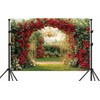 7X5ft Red Rose Background Floral Backdrop, Romantic Red Rose Spring