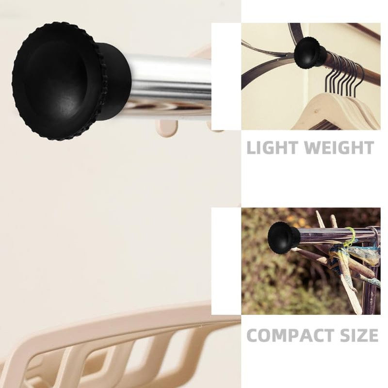 Cabilock 4pcs Clothes Hanger Rod Stoppers Curtain End Caps Closet