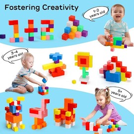 AQXONG 64 Pieces Magnetic Building Blocks Toy, Magnetic Building Block Toy, Magnetic Construction Toy for Children, Suitable for Boys and Girls from 3 Years