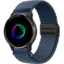 Issinlky Nylon Braided Band for Garmin Venu 2 Plus, 20mm Elastic Strap for Vivoactive 5, Venu Sq 2, Vivoactive 3, Vivomove HR, Forerunner 55 245 645