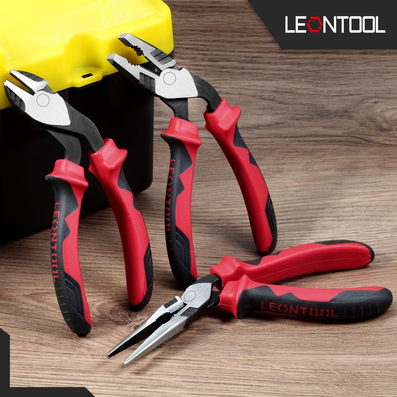LEONTOOL High Leverage Combination Pliers 7 Inch Angled Head Linesman