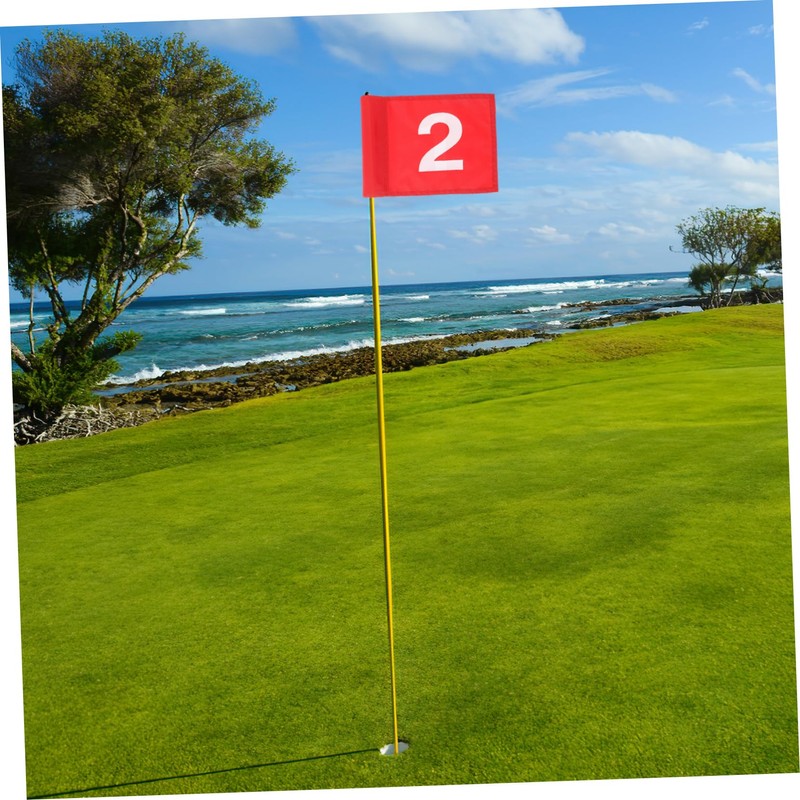 CORHAD 3Pcs Portable Golfing Flags Court Flags with Numbered Design