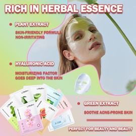 LJYBoBin 8PCS Face Masks Variety Set,Soft Long Lasting Hydrating Sheet Mask,Moisturizing Face Masks Skincare Set,Facial Mask Skin Care Gift Set Suitable for All Skin Types