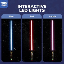 TOY Life Light Up Saber - 4 Pack Lightup Saber, Telescopic Extendable & Collapsable, LED Light Sword Set with Motion Sensitive FX Sound, Light Up Sword for Kids Adults