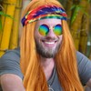 4-Piece Hippie Costume Set with Wig - Large 50lbs Capacity,