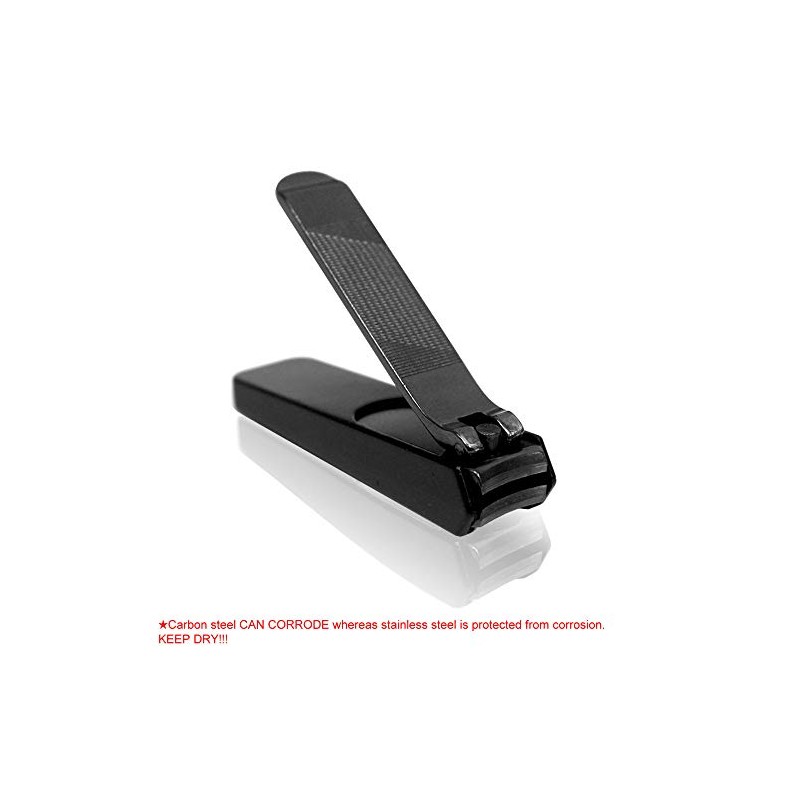 SureBuyShop KIYA Black Carbon Steel Nail Clipper with Nail Catcher