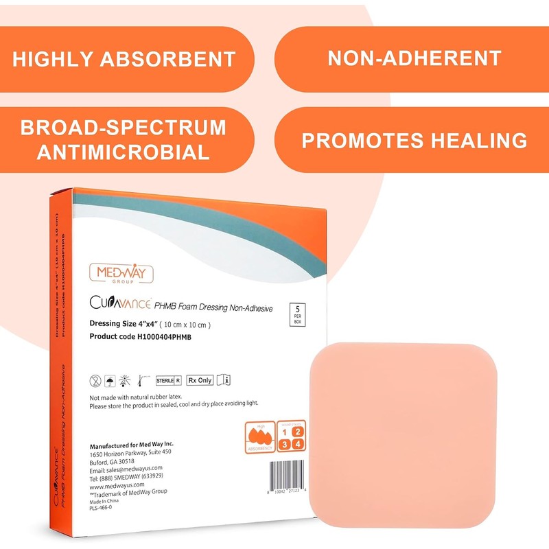 MedVance Apósito de espuma hidrofílica no adhesiva e impermeable PHMB