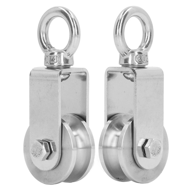2PCS Cable Pulley Wheels 360 Degree Rotation Stainless Steel Pulley