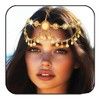 Woeoe Sequin Head Chains Gold Rhinestone Tassel Hair Chain Bohemian