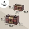 Juvale Wooden Treasure Chest Set - 3 Nesting Boxes, Brown