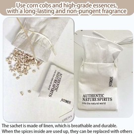 Muufuuser Home Refillable Fragrance Sachets 6-Pack, Lavender & Freesia Corn Cob Scent Bags for Closet Car Drawer, Natural Long-Lasting Freshener, Hemp Fabric Pouches