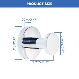 RiseDirectly 3 Pcs Stainless Steel Suction Cup Hooks Silver No-Drill Shower Hooks for Towels, Robes & Loofahs Removable Hanging Hook for Bathroom/Glass/Tile/Mirror Waterproof Rustproof Home Hardware