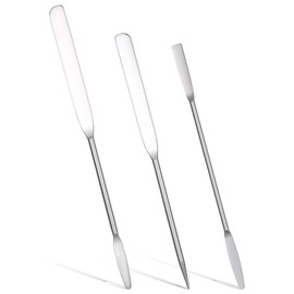 3 pcs Makeup Spatula Foundation Spatula Stainless Steel Professional Makeup Spatulas for Even Application of Foundation Facial Beauty Spatulas Double Edged Cosmetics Mixer Long Metal Scraper