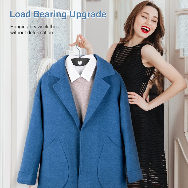 IEOKE Velvet Hangers, 50 Pack No Shoulder Bumps Ultra Thin