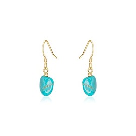 Turquoise Raw Nugget Earrings in 14k Gold Fill