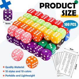 Shappy Party Dice Game, Dice Game Set, a Fun, Colored Dice Game with Portable Box, Dice Family Games Fun Dice Party Game for Family Birthday Party Game Nights (Classic, 10 Players)