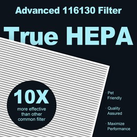 PETOX 116130 Replacement Filter H for Winix 5500-2 Air Purifier and Models AM80, 4 Set HEPA Filter and Activated Carbon Filter Combo Pack