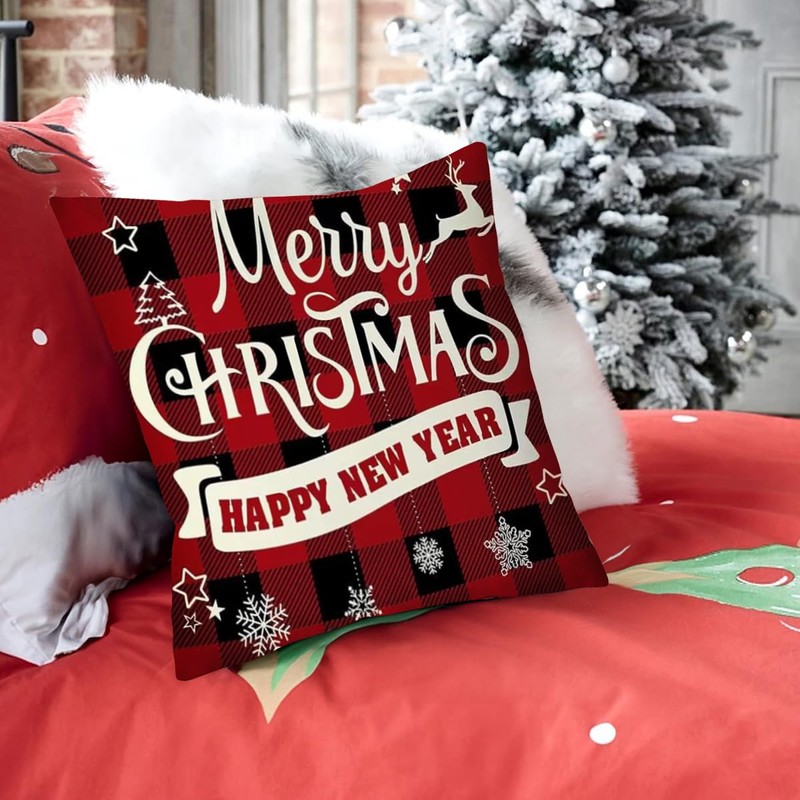 Christmas Decorations, Merry Christmas Throw Pillow Covers 18 x 18
