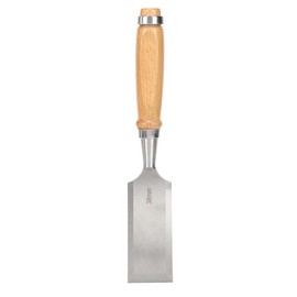 Wood Chisel Tool, 38 mm Cr-V Construction Wooden Handle Flat Chisel for Carpenters, Woodworking Carving