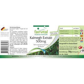 Fairvital Kalmegh Extract 500 mg - 90 Capsules 5-fold Concentrated Extract from the Kalmegh Leaf - for 3 Months - Quality Tested and High Dose - 100% Vegan - Made in Germany
