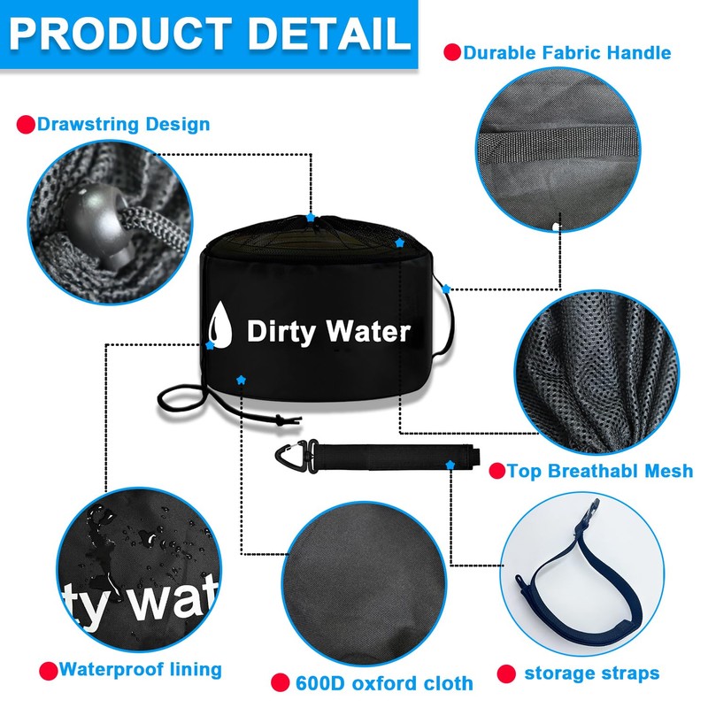 UNXMRFF 1-Pack RV Hose Storage Bag with Drawstring Mesh Top,