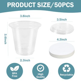 Auch 50 Count Hard Plastic Party Cups Old Fashioned Tumblers Ideal for Home, Office, Bars, Wedding, Bridal and Baby Shower, Birthday, Retirement, Anniversary, Parties (50 Pack)