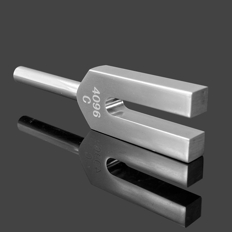 Tuning Fork Crystal Tuner 4096hz Mallet with Natural Crystal, Rubber