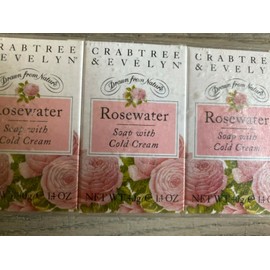 Crabtree Evelyn Rosewater Soap with Cold Cream    3x 40g   NIB