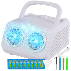 SHCKE Automatic Bubble Machine Upgrade Bubble Blower with 2 Fans,Plug in or Battery Operated Portable Bubble Maker,20000+ Bubbles Per Minute Bubbles for Outdoor Wedding Birthday Party