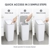 Press-Type Plastic Trash Can with Lid, 10L/15L Slim Rectangular Waste
