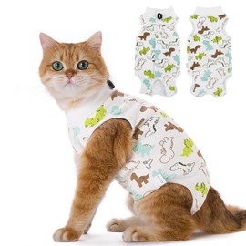 CGLRybO Cat Professional Recovery Suit for Abdominal Wounds or Skin Diseases, E-Collar Alternative for Cats, After Surgery Wear, Pajama Suit