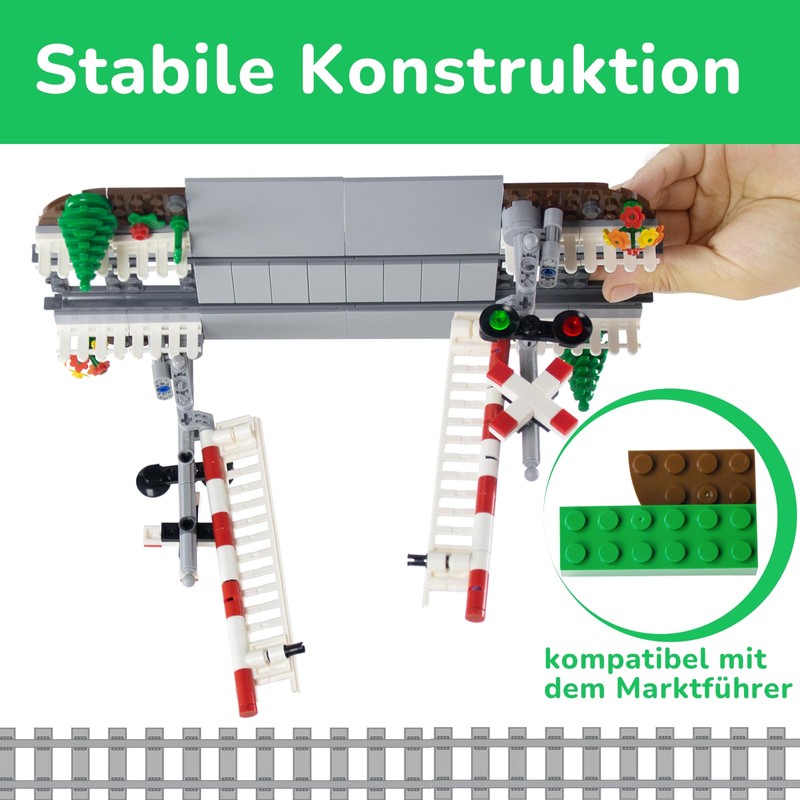 Cabeeskii City Railway Crossing with Railing & 2 Tracks -