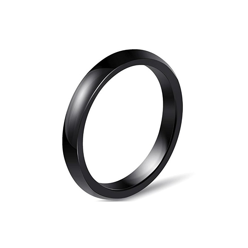 JUDE 3mm White Ceramic Plain Simple Classical Wedding Band Stackable