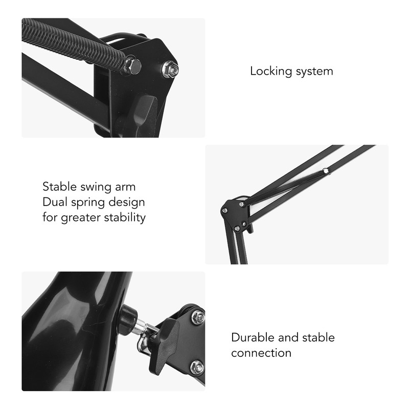 Swing Arm Desk Light with Clamp USB 3 Lighting 10