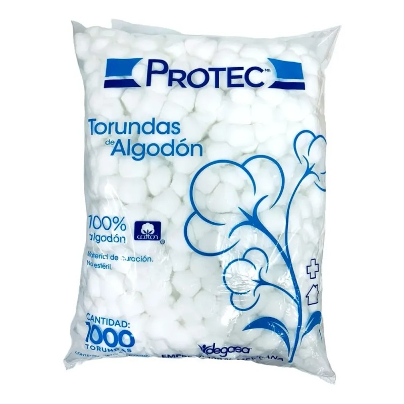 Torundas de Algodón Protec, Pack con 1000 Unidades