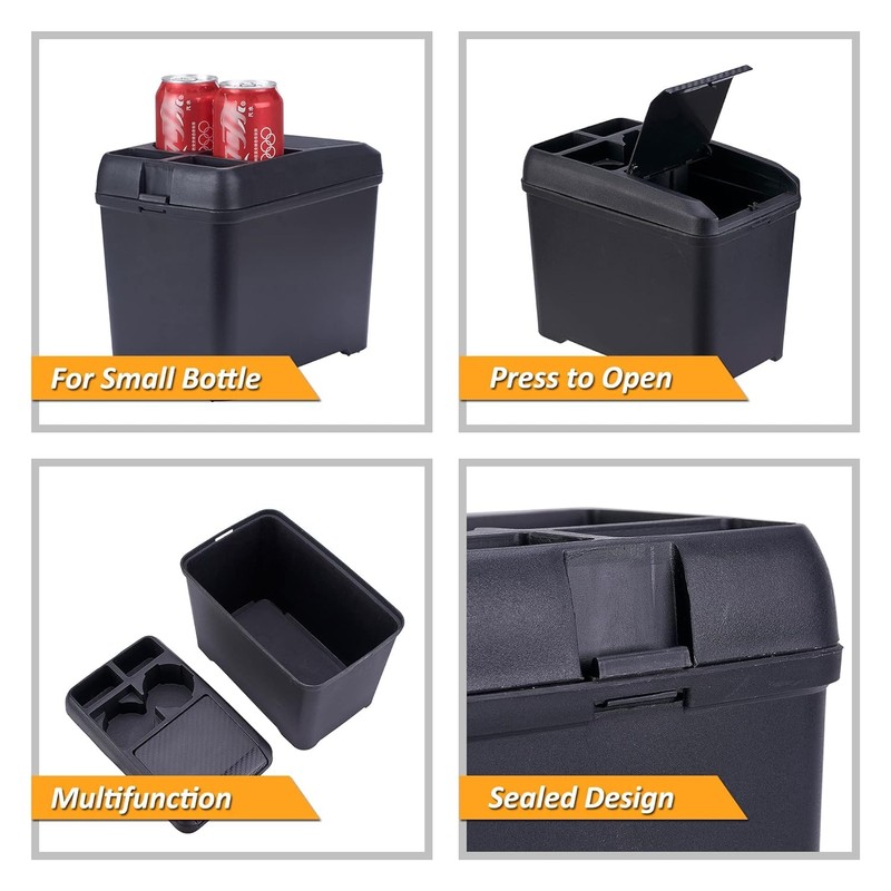 JSCARLIFE Cost-Effective Interior Trash Can for Vehicle Multi-Functional Storage Box